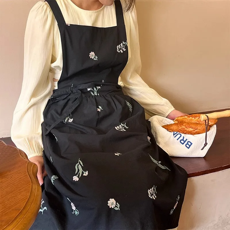 embroidered apron dress Embroidered Apron Dress Cream main image 0