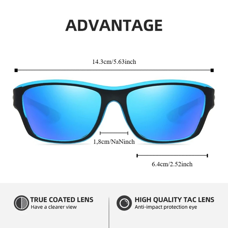 Klassische polarisierte Brille, blendfrei, leicht, Fahrsonnenbrille, UV400-Schutz, Sport-Design, Angeln, Sonnenbrille, Sport – Detail 9