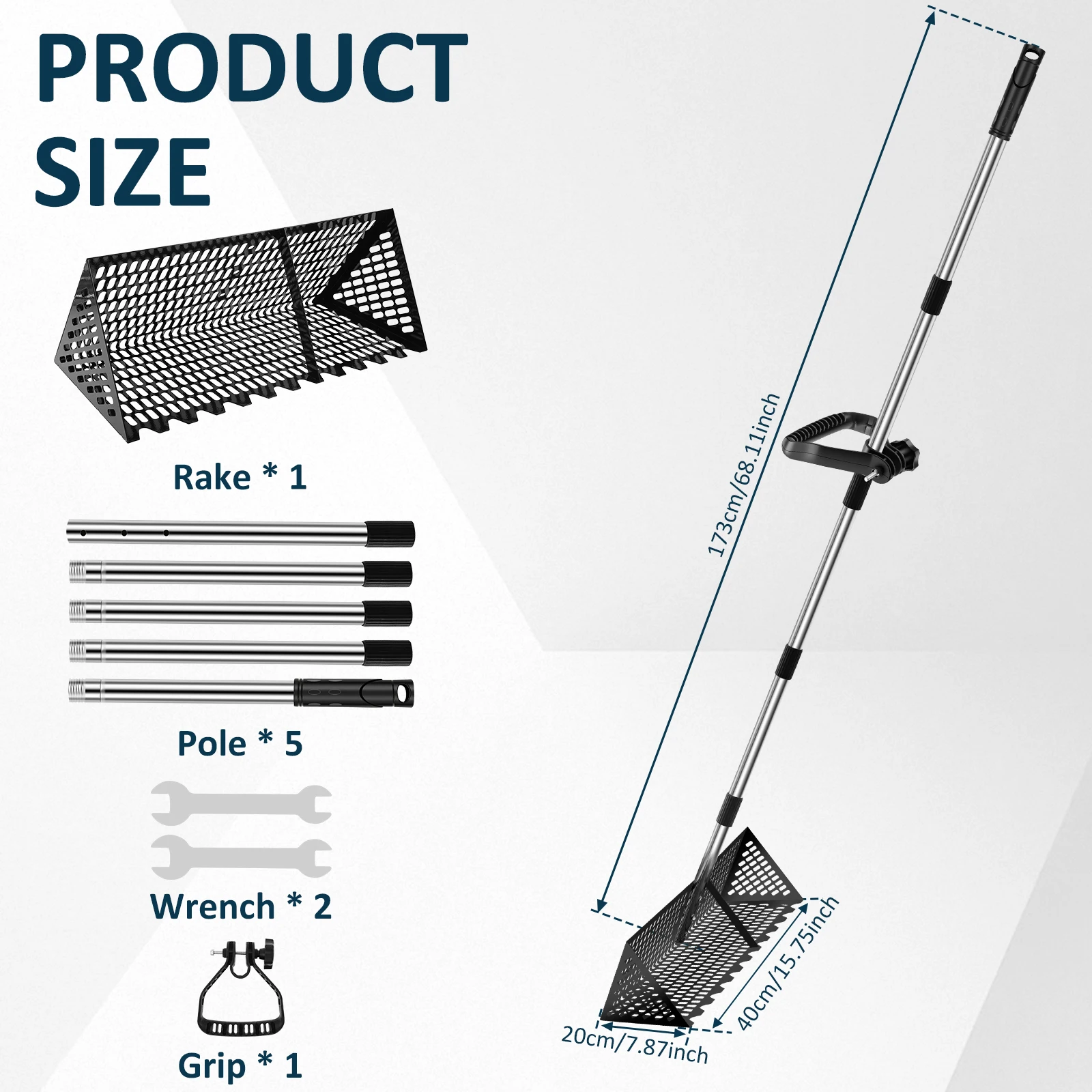 مشط وغربال رمل ستانلس ستيل بمقبض طويل | متجر الجيل...