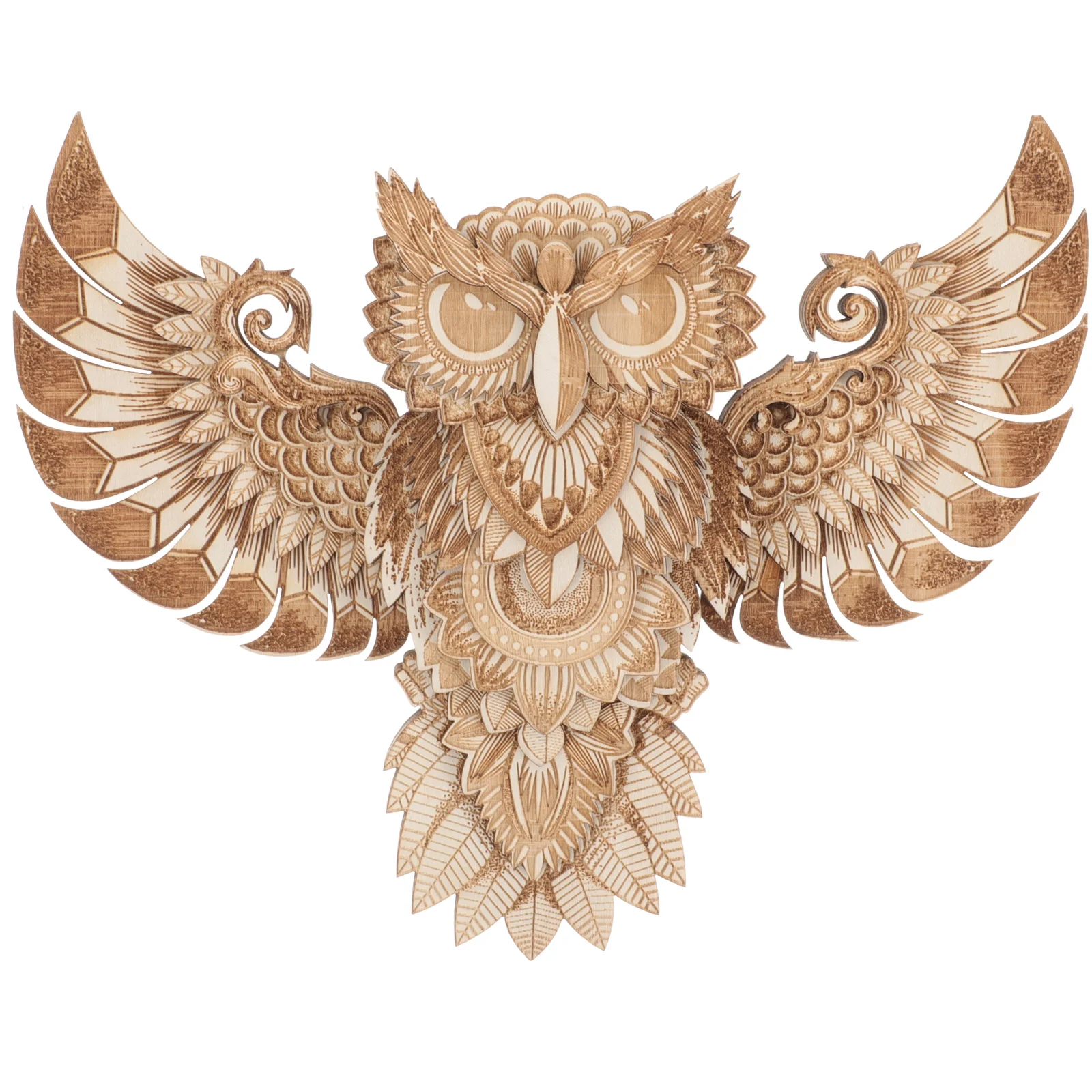 

Wooden Owl Ornament for Home 3d Puzzles Hanging Decorations Festival Party Ornaments Decorate Wall