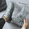 Retro Style Classic Men's Casual Walking Outdoor Vulcanized Large Size Solid Color Dirt Resistant Lace-up High Top Board Shoes 1