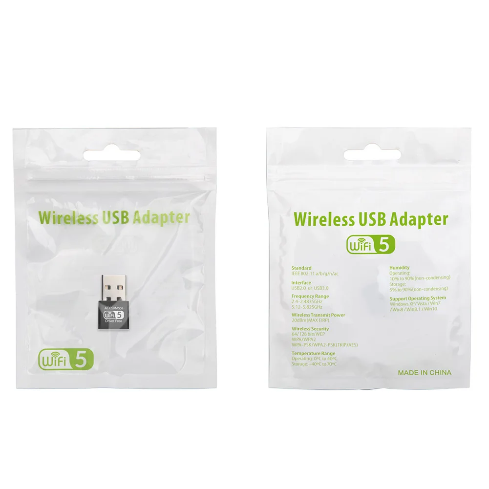 650Mbps 300Mbps USB WiFi 어댑터 듀얼 밴드 2.4G 5.8Ghz 무선 외부 수신기 PC/노트북/데스크탑 용 RTL8811CU WiFi 동글