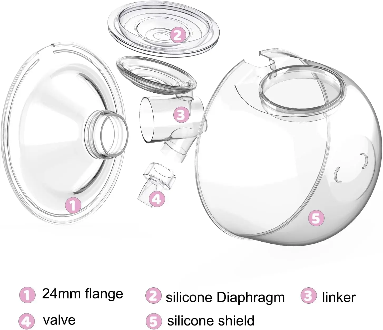 Wearable Breast Pump Milk Collector Cup Accessories, Breast Pump Milk Collector Compatible with S9/S10/S12 24MM/27MM Breast Pump 2