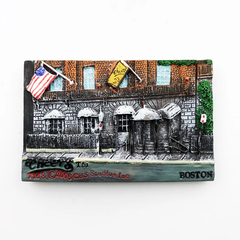 

Boston Street View Fridge Magnet, Resin Decoration, Tourism Souvenir, Crafts, Message Sticker