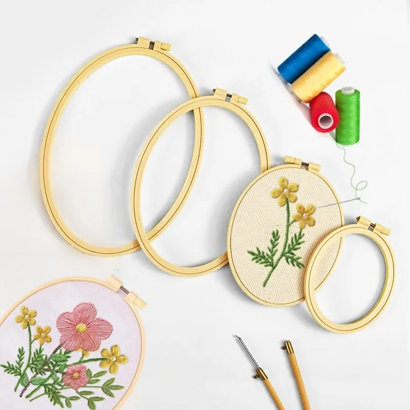 Elipsoid Embroidery Hoop PET DIY Handmade Cross Stitch Embroidery Hoop Set Plastic For Needle Crafts Sewing Tool