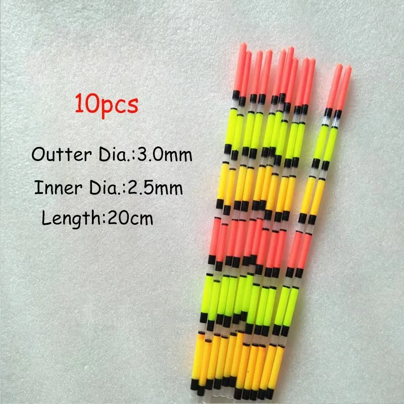 10 flotteurs DIY légers pour pêche avec tubes creux et queues vives - Accessoires de pêche BA