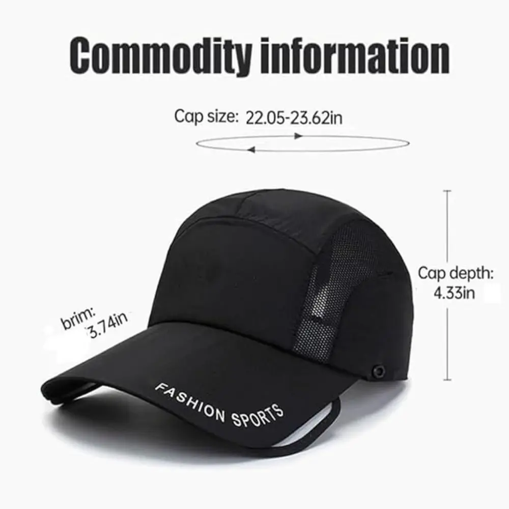 Sunscreen Fishing Hat Retractable Brim Hat Multifunctional Sunblock Cap Detachable Neck Protection Veil Sunshade Baseball Cap 6