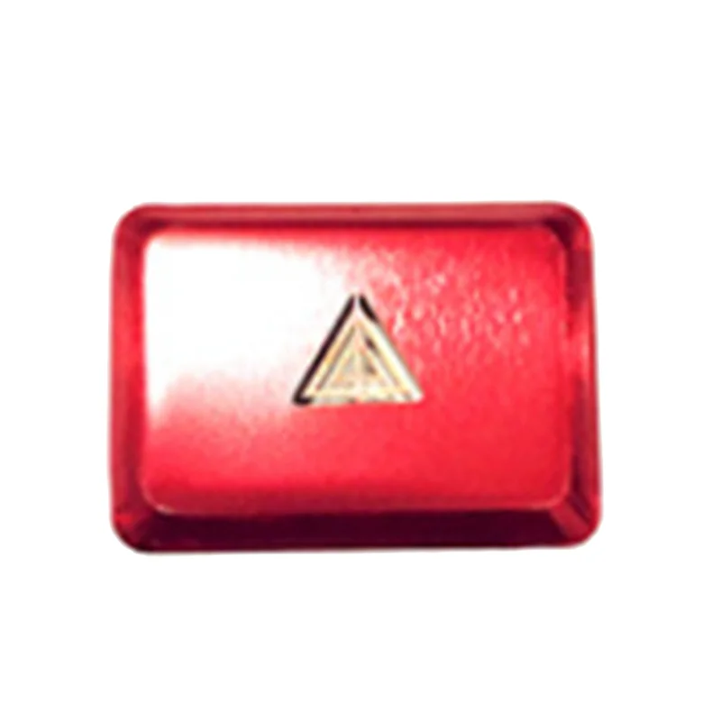 Car Warning Emergency Light Switch Button Cover Sticker Trim for Honda Civic 11Th Gen Aluminum Alloy Red