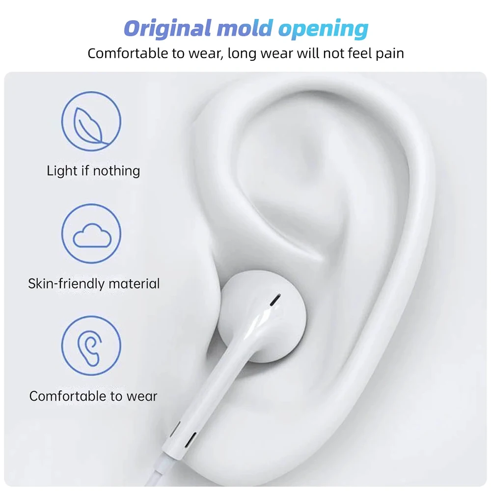 1/5/10PCS 3.5mm Universal Wired Headphones Comfortable stereo wired headphones For mobile phones, computers and more. 4