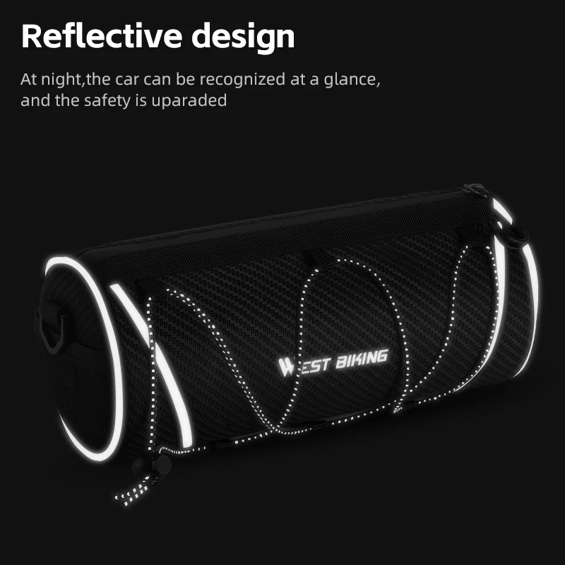 WEST BIKING Bicycle Front Bag 2L Large Capacity Waterproof Multifunctional Bike Handlebar Bag Portable MTB Road Bike Frame Bag
