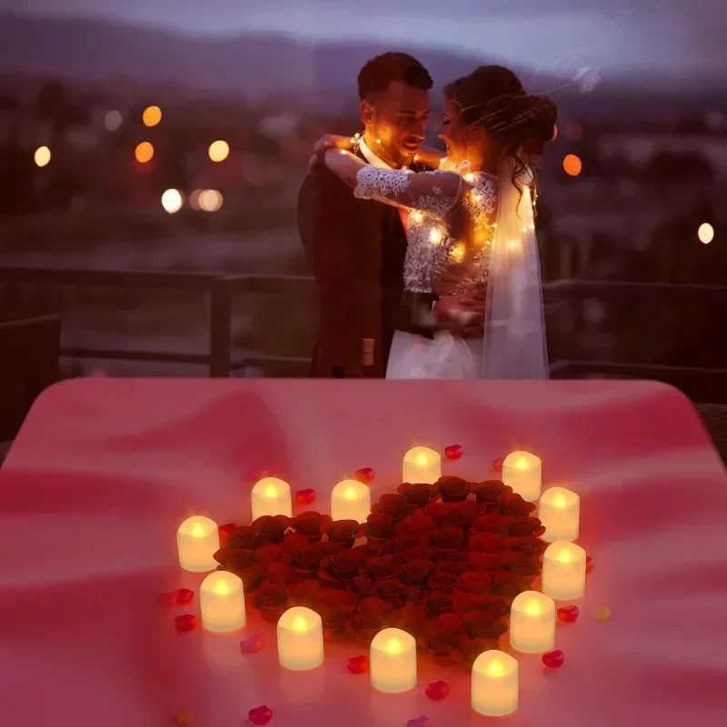 LED Electronic Candles 24/1Pcs Battery Operated Flameless Flickering Tea Lights Wedding Party Decor