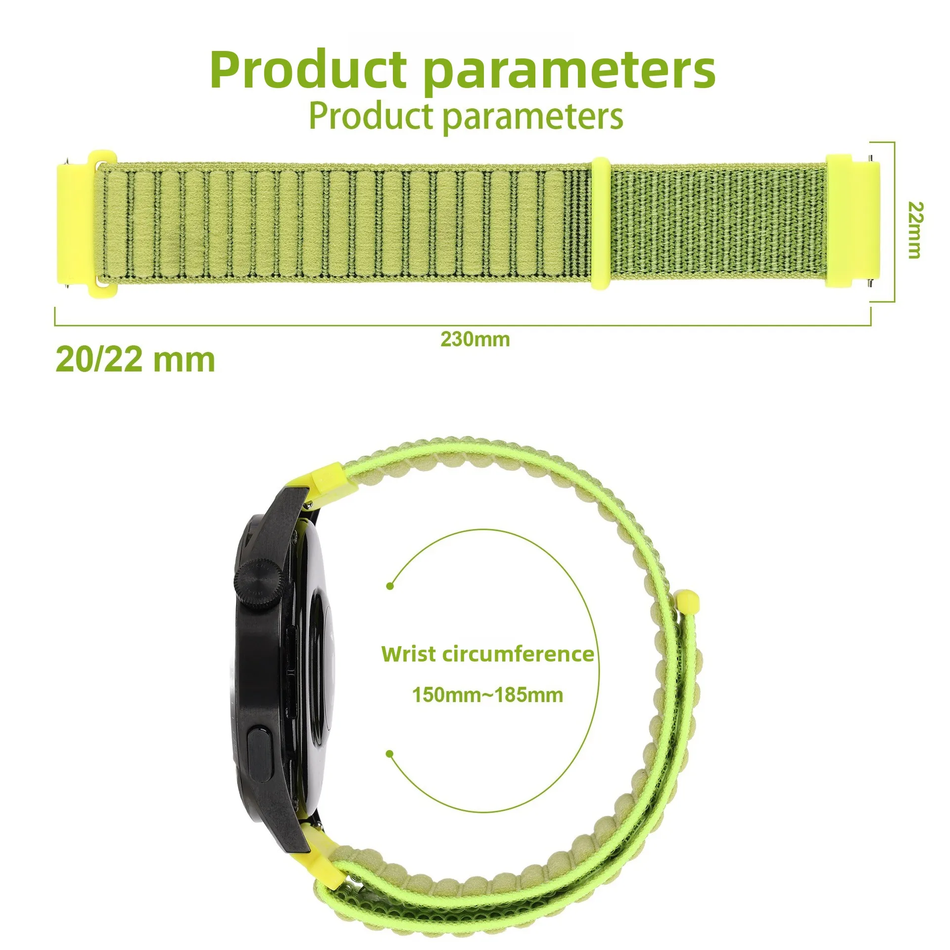 Enhanced Velcro Breathable Unisex Nylon Watch Strap