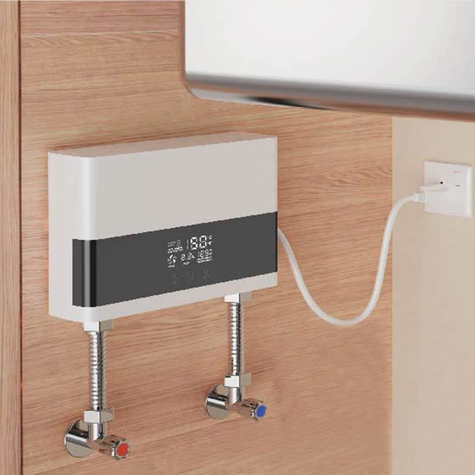 Electric Water Heater 6000W Tankless Electric Heater Home Kitchen Bathroom Indoor Water Shower EU 220V