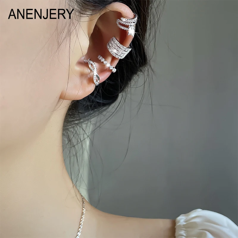 MicLee Orecchini di ali con zirconi da donna ragazze orecchini a lobo ali d' angelo in argento 925 gioielli eleganti