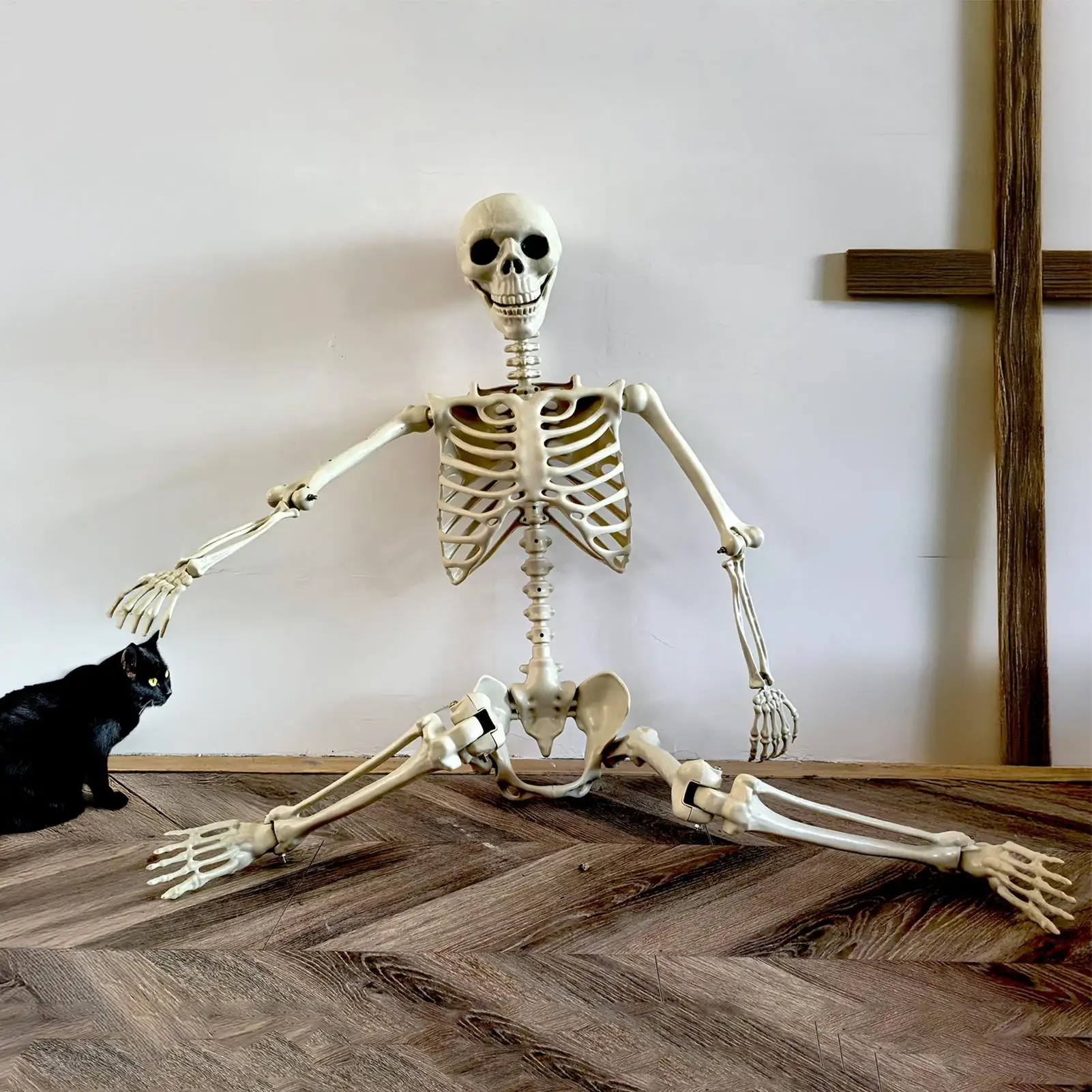 Happy Halloween Modeling Humanoid Skeleton Decorative Props Haunted House Home Bedroom Balcony Decoration Party DIY Supplies