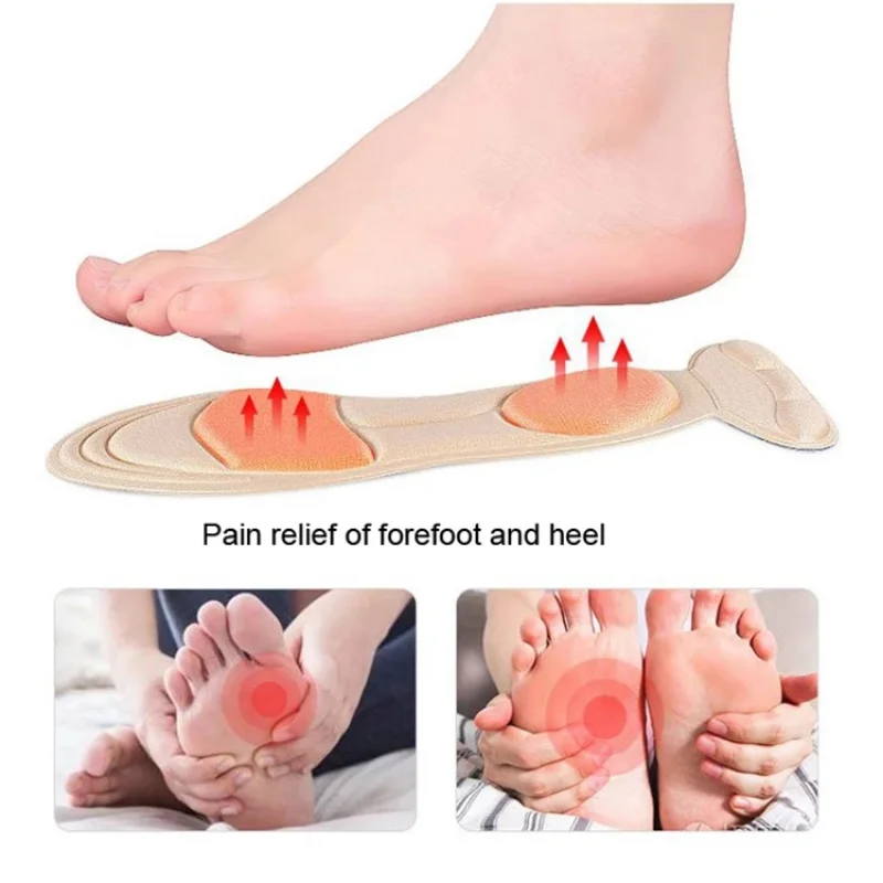 2 Pcs Memory Foam Insole Pad Inserts Heel Post Back Breathable Anti-slip for Women High Heel Shoe New Shoe Arch Support Insoles