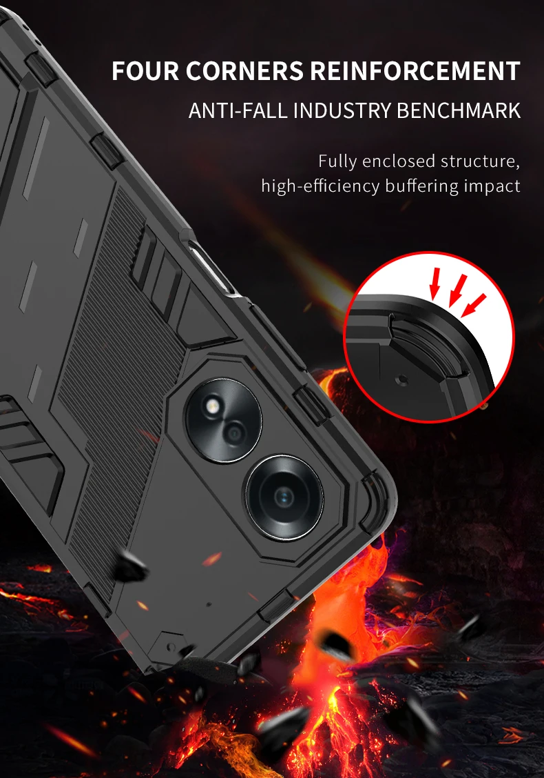Fundas Voor OPPO A18 A38 A58 A78 4G Case Bumper Shockproof Armor Beschermende Terug Coque voor Realme C51 c53 C55 Telefoon Cover_voghion.com