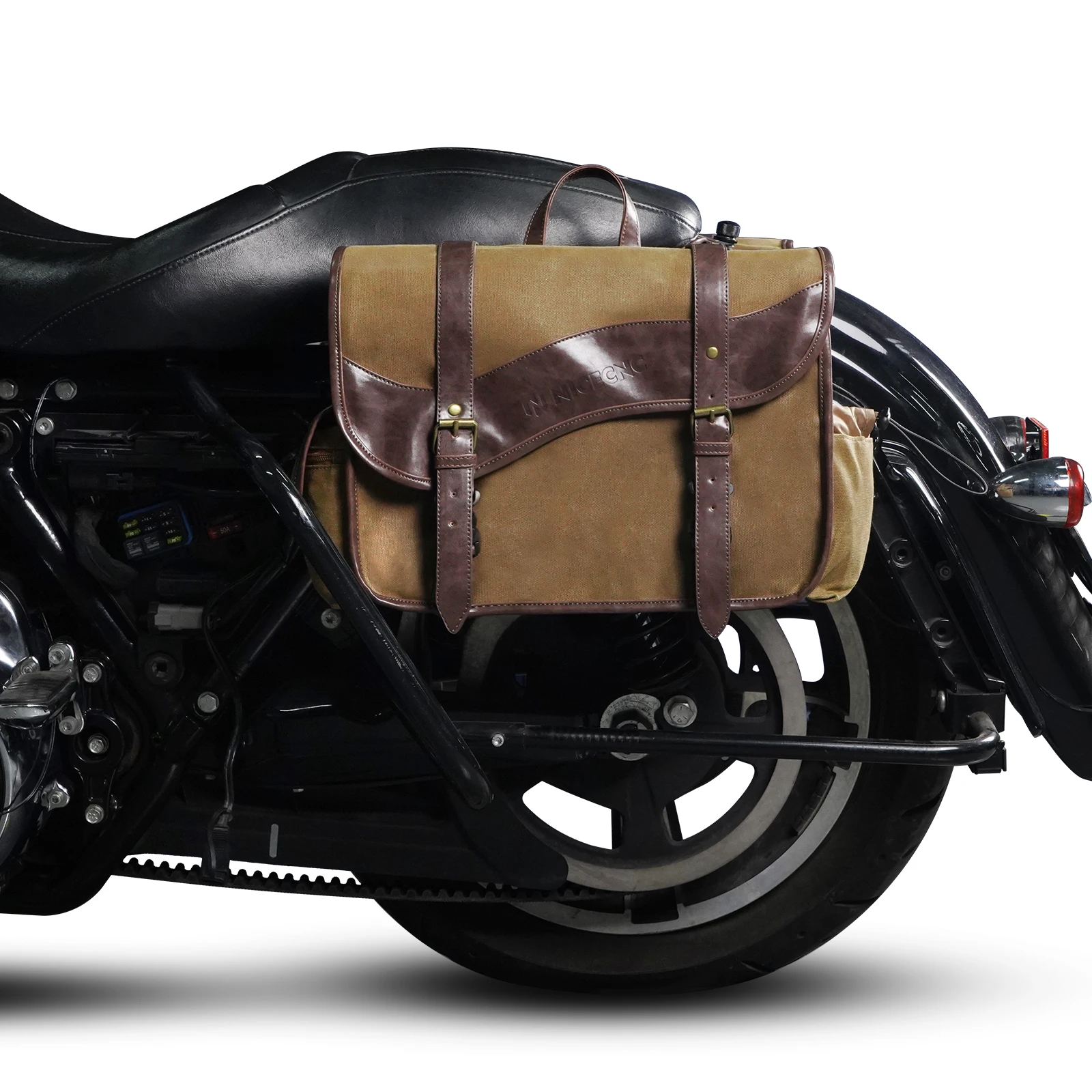 Universal Motorcycle Saddle Bags Waxed Canvas Saddlebags Panniers Bags