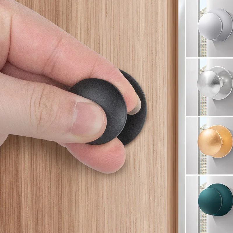 Punch Free Self adhesive Stainless Steel European Style Single Hole Drawer Knobs Pulls Wardrobe