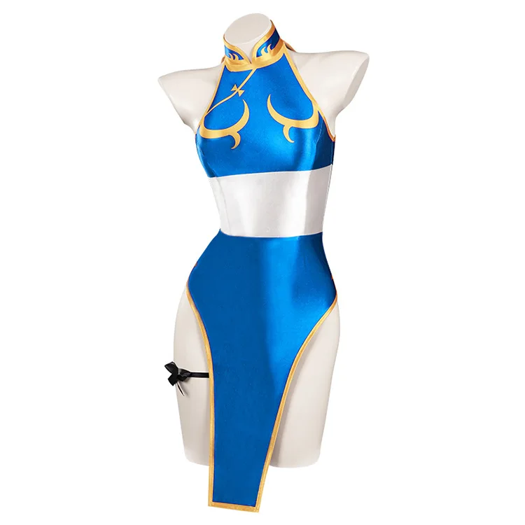 

Street Fighter Sexy Cheongsam Cosplay Costume Chun Li Swimsuit Sexy Women Swimming Suits