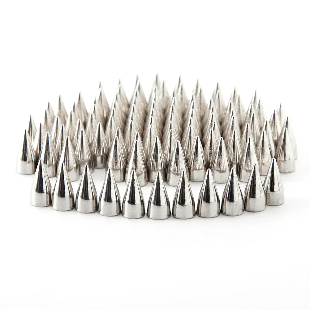 

7x9mm Metal Cone Spikes Screwback Studs DIY Craft Punk Style Rivets Silver Color