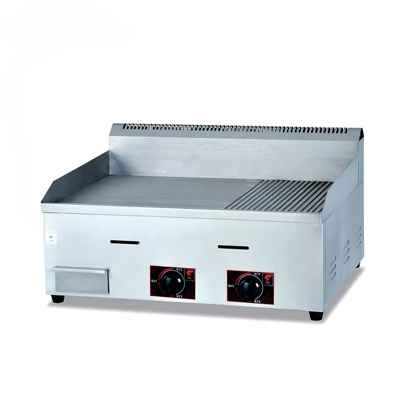 Commercial Gas Industrial 1/3 Grooved and 2/3 Flat Griddle