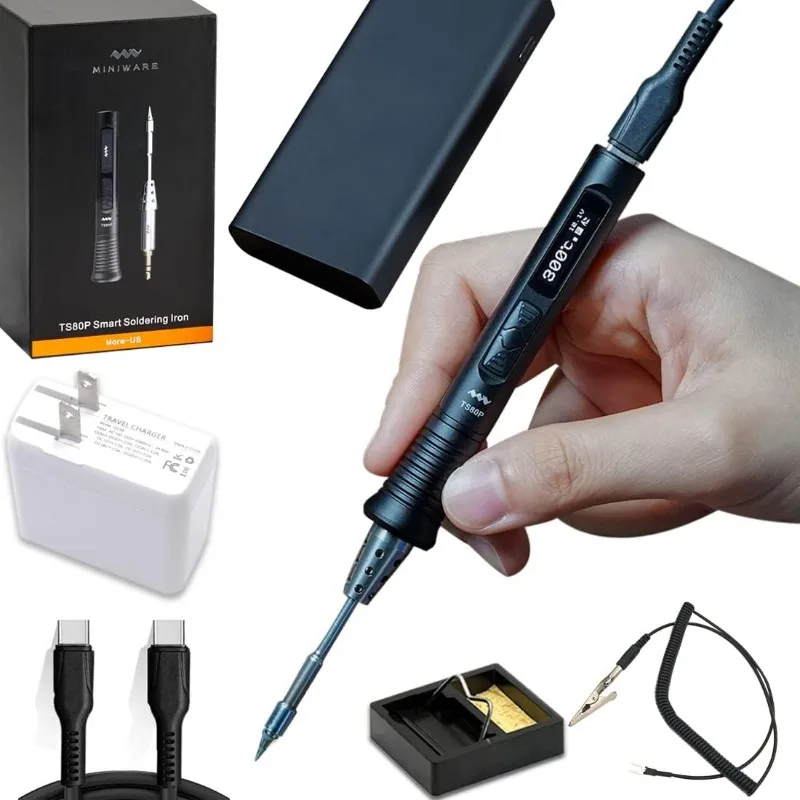9V/12V Type C USB Original Digital OLED Programmable Pocket-size Portable Soldering Iron Station Kit