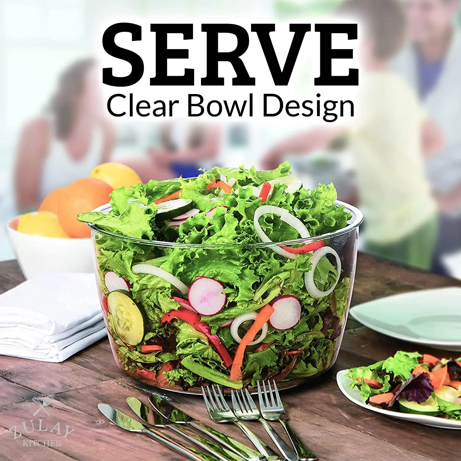 Kitchen Salad Spinner Lettuce Leaf Vegetable Dehydrator Greens Washer Dryer Drainer Crisper Strainer