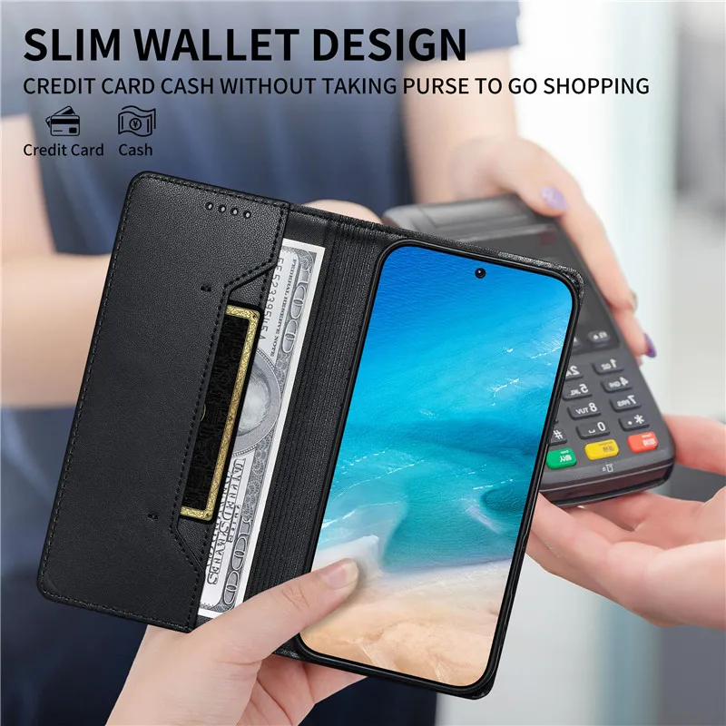 Premium Magnetic Flip Leather Wallet Phone Case Cover