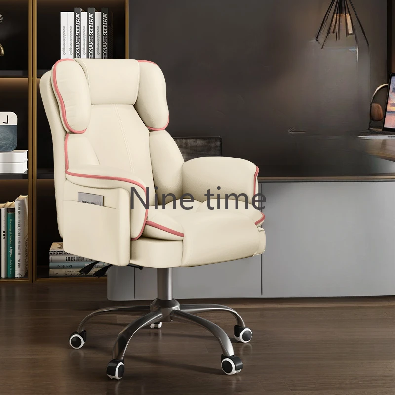 Roller Vintage Office Chairs Recliner Footrest Massage Hairdressing Office Chairs Professional Leather Silla Gamer Furniture 225 high stool makeup stool vintage hairdressing stool 331