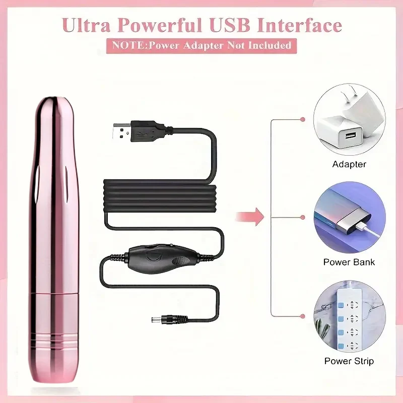 Nail Drill - Professional Electric Nail Drill File Machine Portable Electric Nail Filer with Nail Drill Bits Sanding Bands - 3