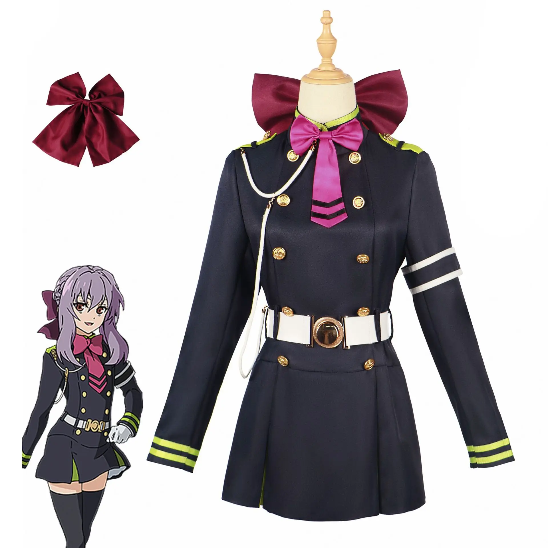 

Косплей Аниме персонажи Mitsuba Sangu Shinoa Hiiragi Seraph Of The End Cos костюм полный комплект