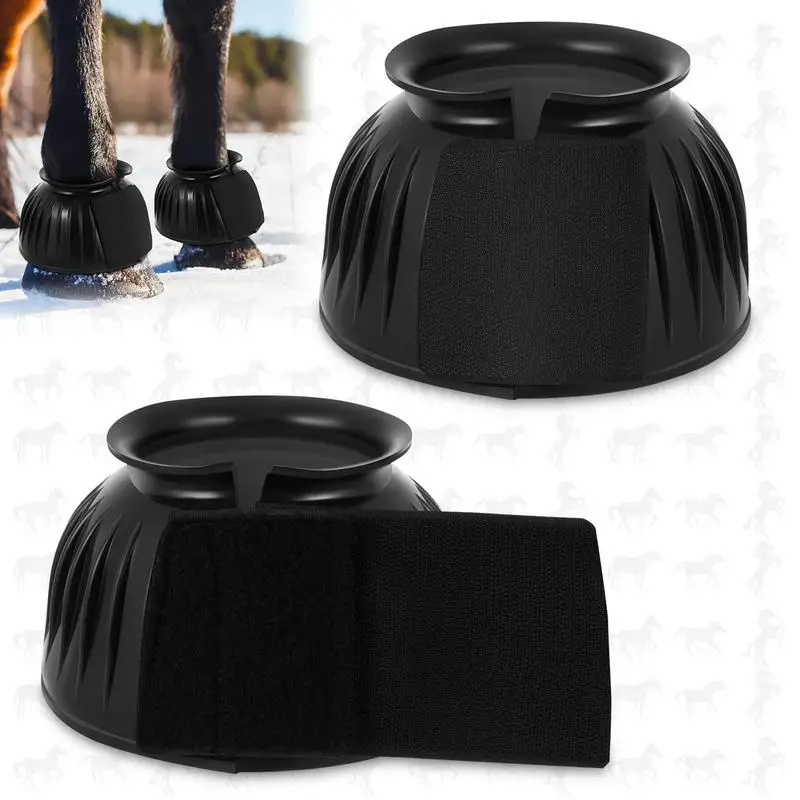 Bell Boots Rubber 2pcs Overreach Horse Boots Soft Equine Boots Protective Gear Accessories For Training Equipment