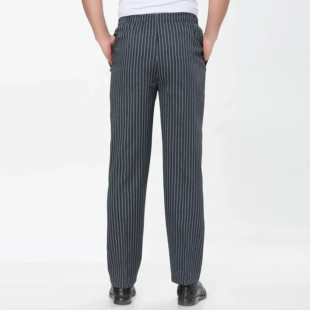 

Zebra Women Hotel Pocket Trouser Trousers Men Pant Uniforms Baggy With Elastic Chef Waist Kitchen Pants Restaurant Work