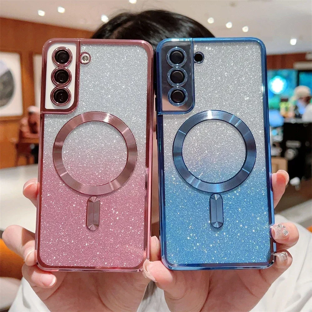 Gradient Glitter Magnetic Bling Soft Clear TPU Phone Case