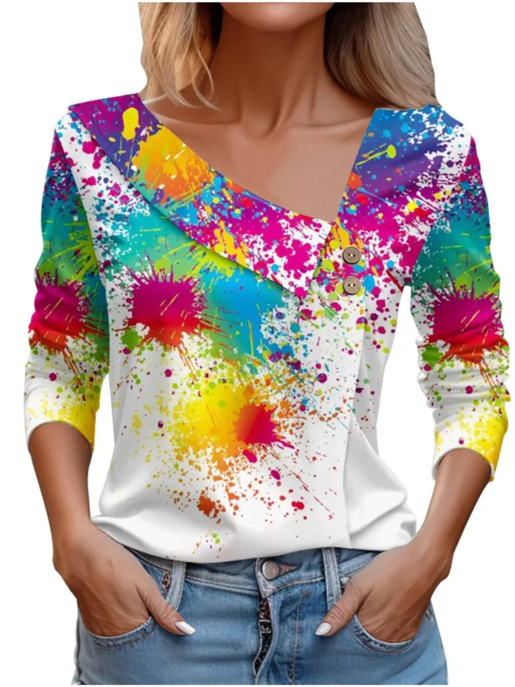 

T Shirt For Women Fashion Pulovers Print Long Sleeve Tops Elegant Shirts And Blouses Autumn Youthful Korean Popular Clothes 2023