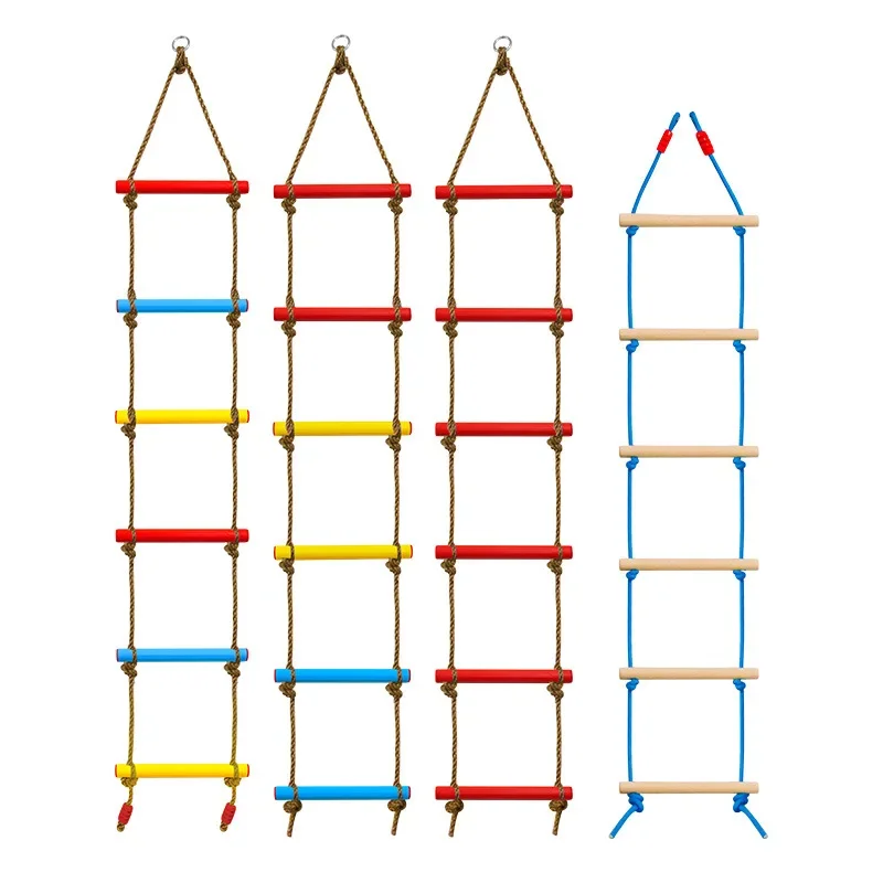 Children's Climbing Ladder Indoor and Outdoor Toys Plastic Wooden Soft Ladder Exercise Balance Strong and Durable 4