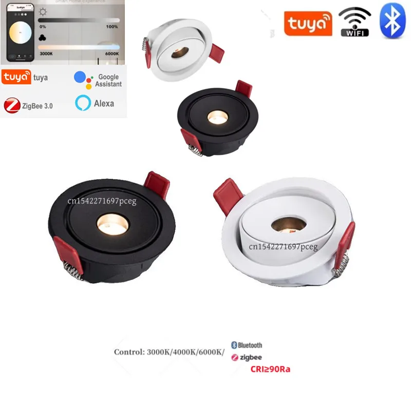 Circular ultra-thin LED tube light TuYaZigbee 3.0COB suction lamp 3 &deg; 8 &deg; 15 24 small beam angle sky flower light Led Downlight,Recessed Ceiling Spotlight,Ceiling Lamps