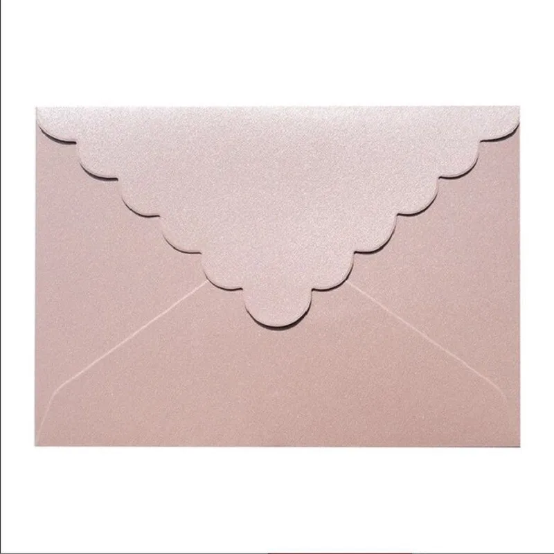 Window Envelopes Kraft Paper Envelopes Mailing Envelopes Mini Envelopes 10Pcs Gift Window Envelope Letter Wavy Pearly Triangle Wedding Invitations Stationary Party ceremony gift 11*16cm