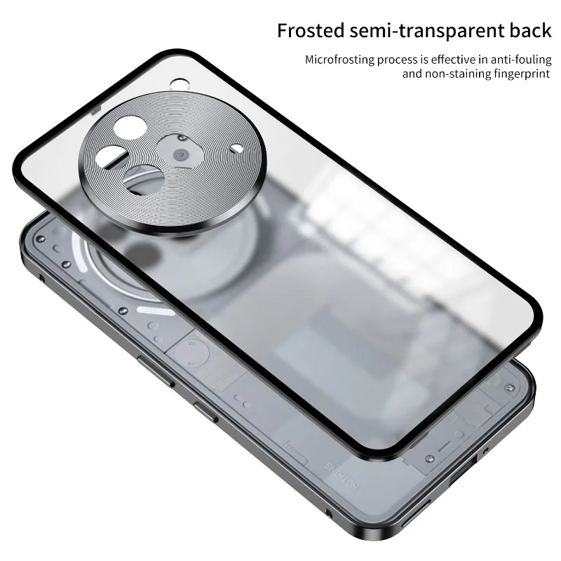 Enhanced Aluminium Alloy Metal Frame Bumper with Tempered Glass Back Case Cover
