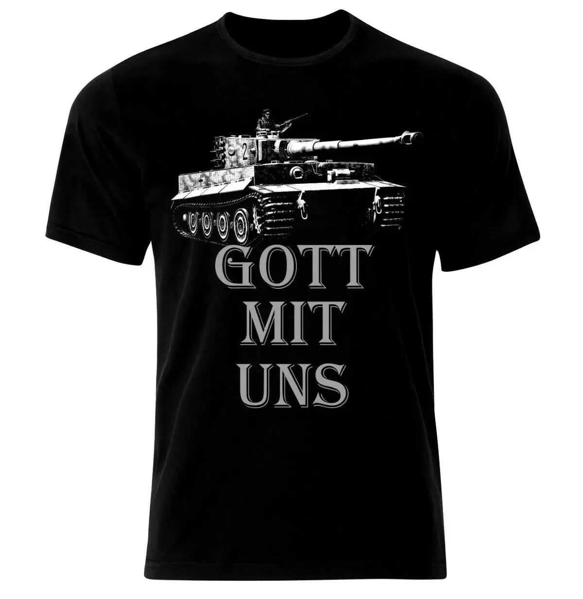 Maglietta Gott Mit Uns Tiger German Army Tank Panzer Ww2