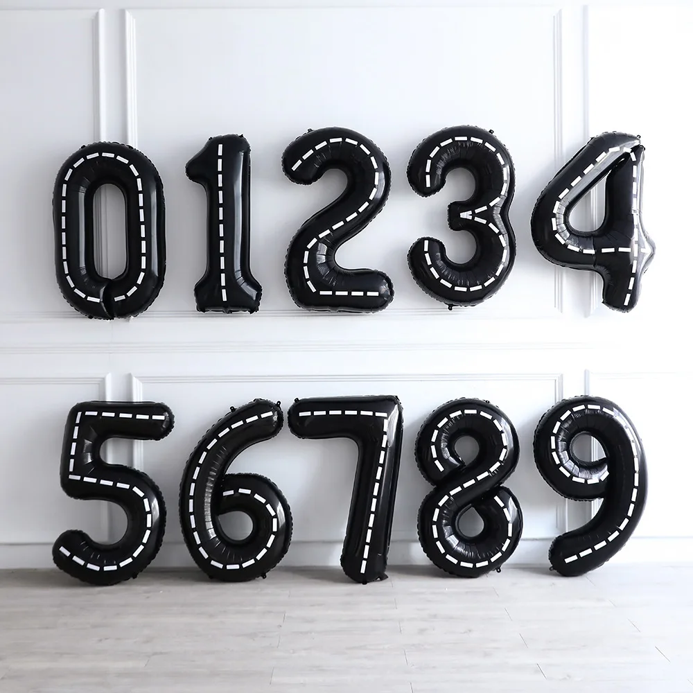  Black 5 Balloon, 40 Inch Number Balloon, Black and