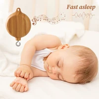 Boîte à musique rotative pour nouveau-nés, berceau pour bébé de 0 à 12 mois, hochet suspendu couleur bois, jouets musicaux apaisants, cadeau pour bébé 4