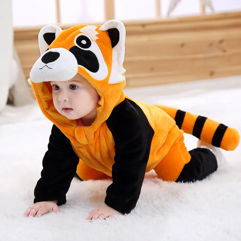Halloween Costume Panda Dress For Boy Baby Raccoon Rompers Onesies