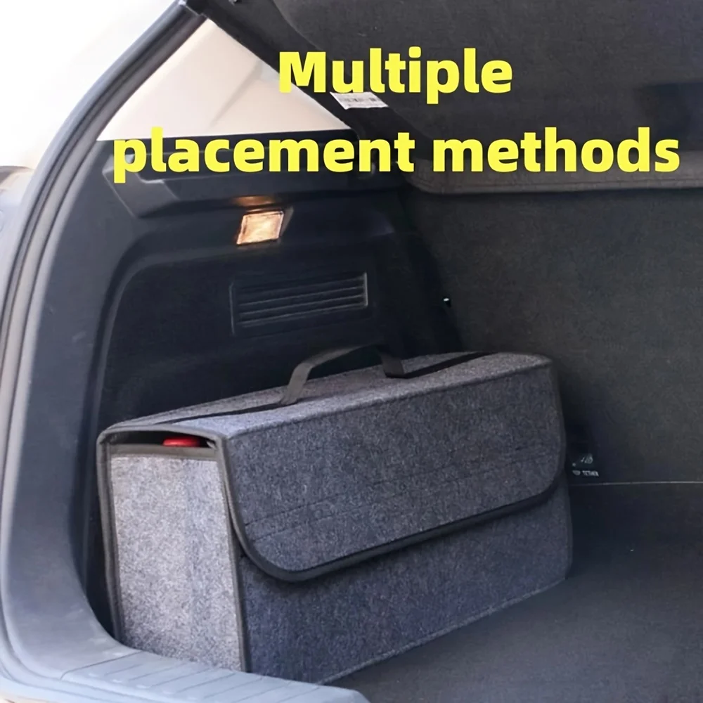 Car Trunk Organizer Large Anti Slip Compartment Boot Storage Soft Felt Box Accessories