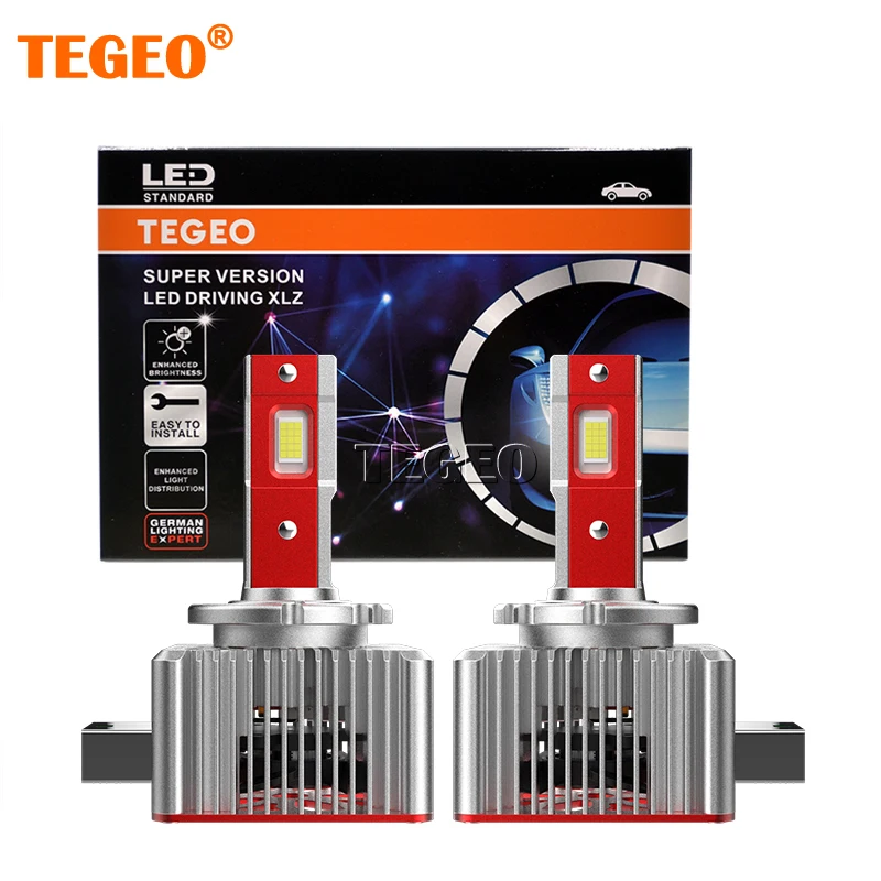 

TEGEO 2PCS Super Bright Error Free Canbus D1S D3S LED Headlight Bulbs 6000K White 70W 24000LM D2S D2R D4R D4S Car LED Headlight