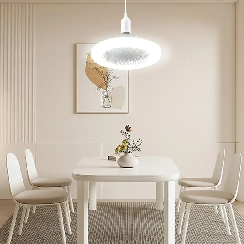 

Fan LED Bulb Light Fan Light E27 Lamp Head True Width Pressure 85-265V High Brightness 3-speed Remote Control