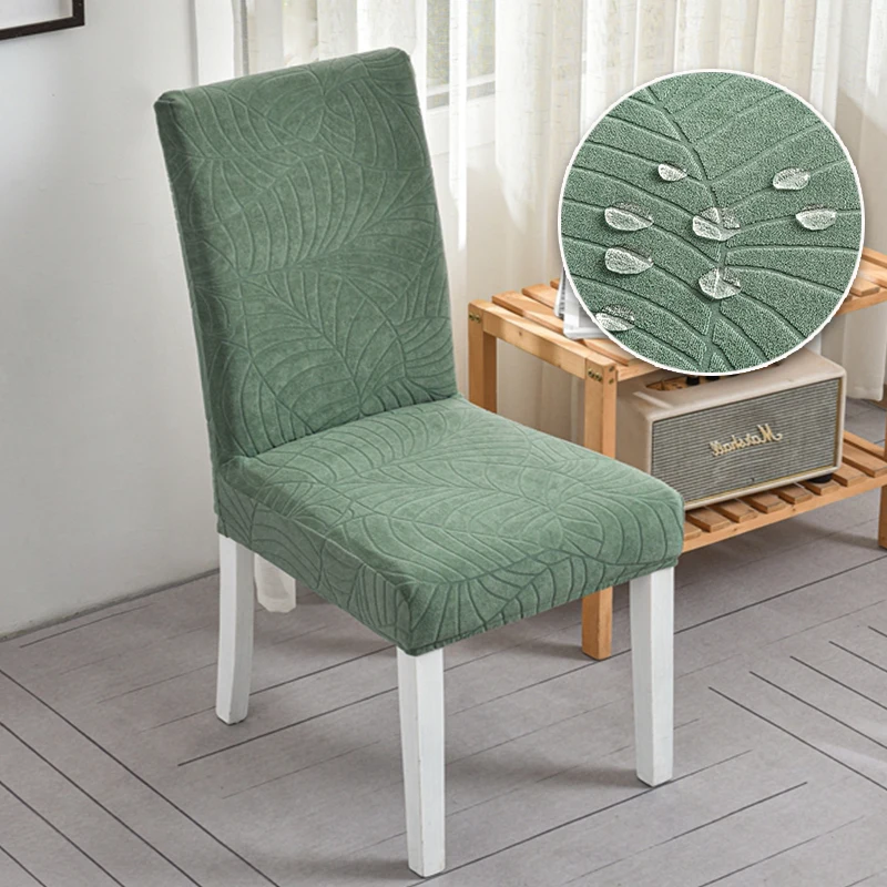 Jacquard Elastic Chair Cover for Dining Room Wedding Banquet Water Repellent Chair Protector 1/2/4/6 Pieces Fitted Cover chair cover