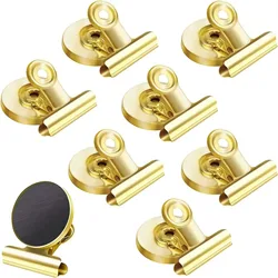 Heavy Duty Magnetic Bulldog Clips for Home and Office Displays (8pcs Golden)