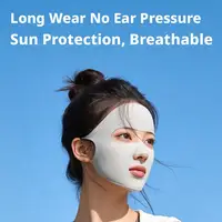 Summer Breathable Sun Mask Women Thin Ice Silk Face Nose Vent Earloop Running Cycling Sports UV Protection Face Cover 3